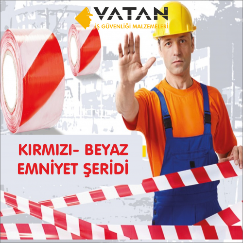 Emniyet Şeridi Kırmızı-Beyaz 500 mt Emniyet Şeridi Kırmızı-Beyaz 500 mt