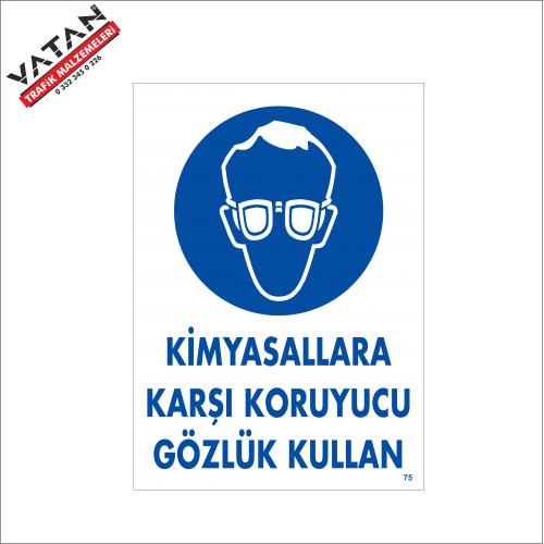 KİMYASALLARA KARŞI KORUYUCU GÖZLÜK KULLAN