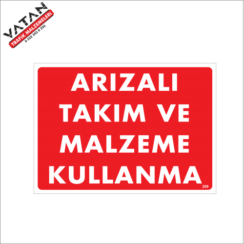 ARIZALI TAKIM VE MALZEME KULLANMA