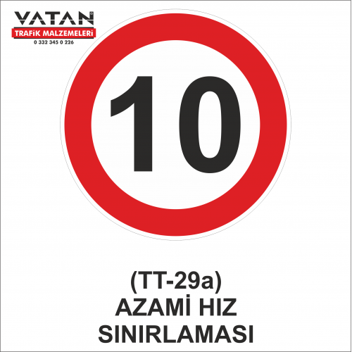 TT-29a AZAMİ HIZ SINIRLAMASI 10