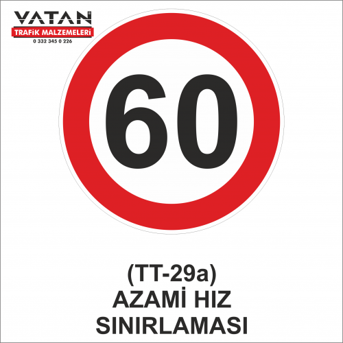 TT-29a AZAMİ HIZ SINIRLAMASI 60